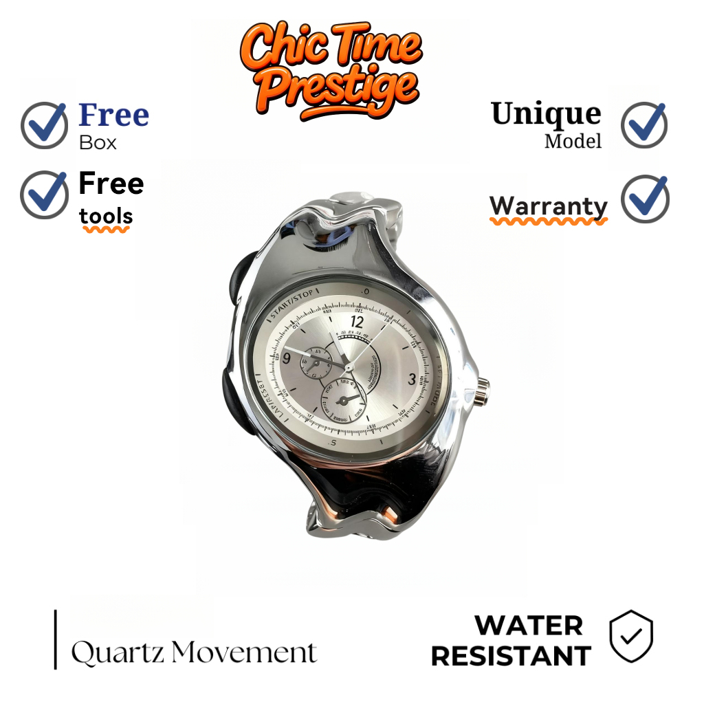 READY STOCK Jam Tangan Pria Pintime Y2k Homage Triax Classic Silver