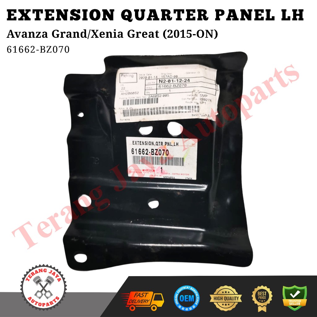 Extension, Quarter Panel to Upper Back, LH Avanza Grand/Xenia Great (2015-ON) 61662-BZ070 ASLI