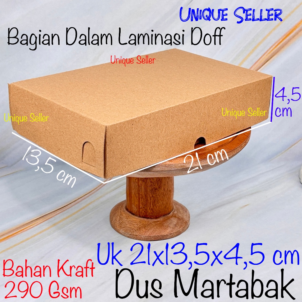[Isi100] Dus Box Martabak 21x13.5x4.5 Laminasi Kraft / Box Dus Martabak Bolen 21x13.5 x 4.5 Kraft