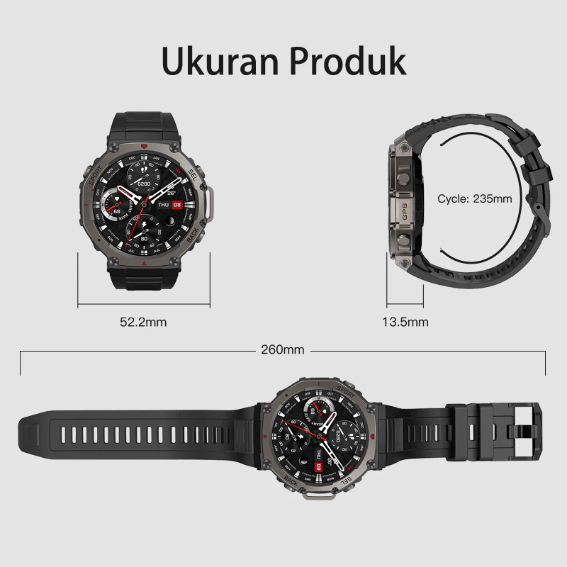 BIG SALE Citijungle B78 Smartwatch GPS 2 Tahan Air 5ATM Bisa Renang AMOLED 1.43 Full Touch Kompas,