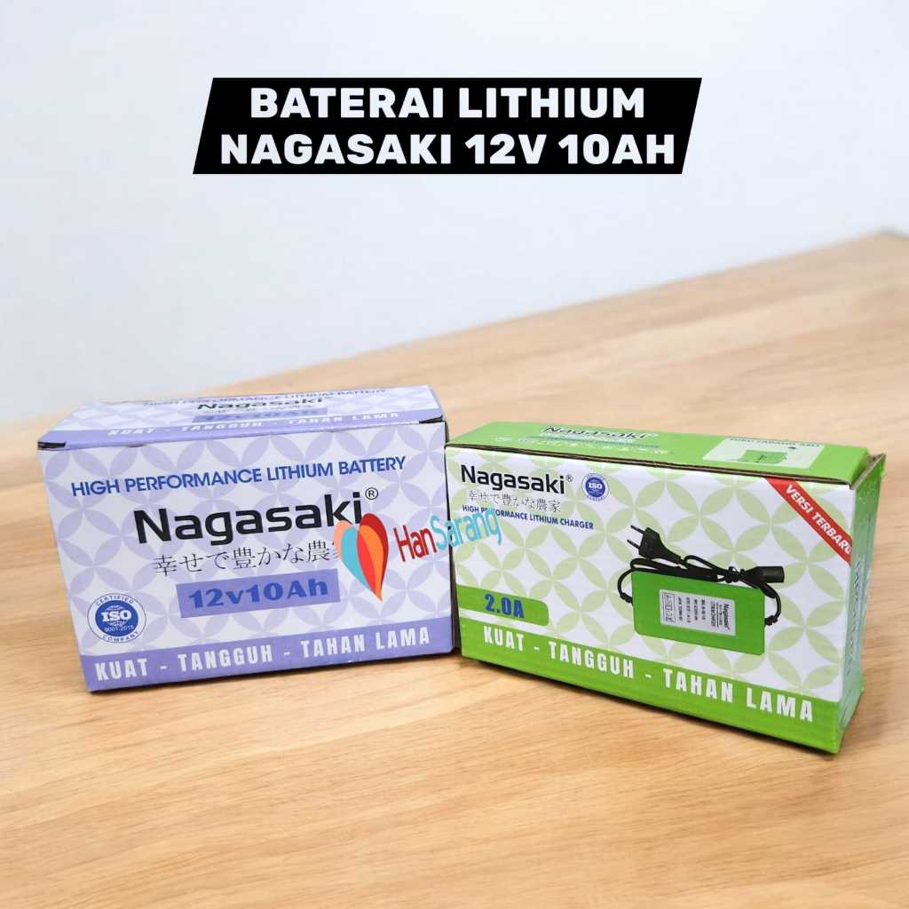 Baterai Aki Kering UPS Lithium 12v 10ah NAGASAKI Sprayer elektrik dan Sepedah Listrik