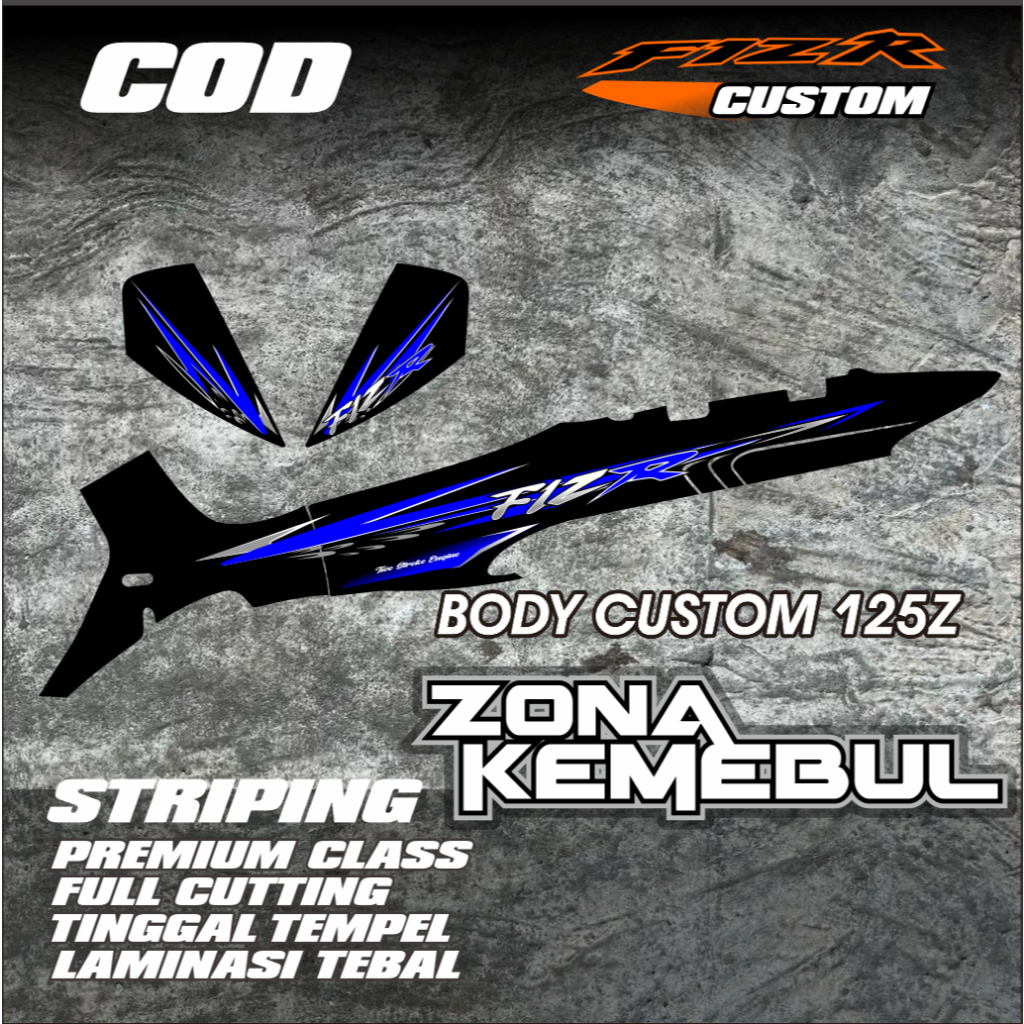 STRIPING FIZR VARIASI SRIT body 125z sirip hiu HOLOGRAM STIKER FIZ R CUSTOM