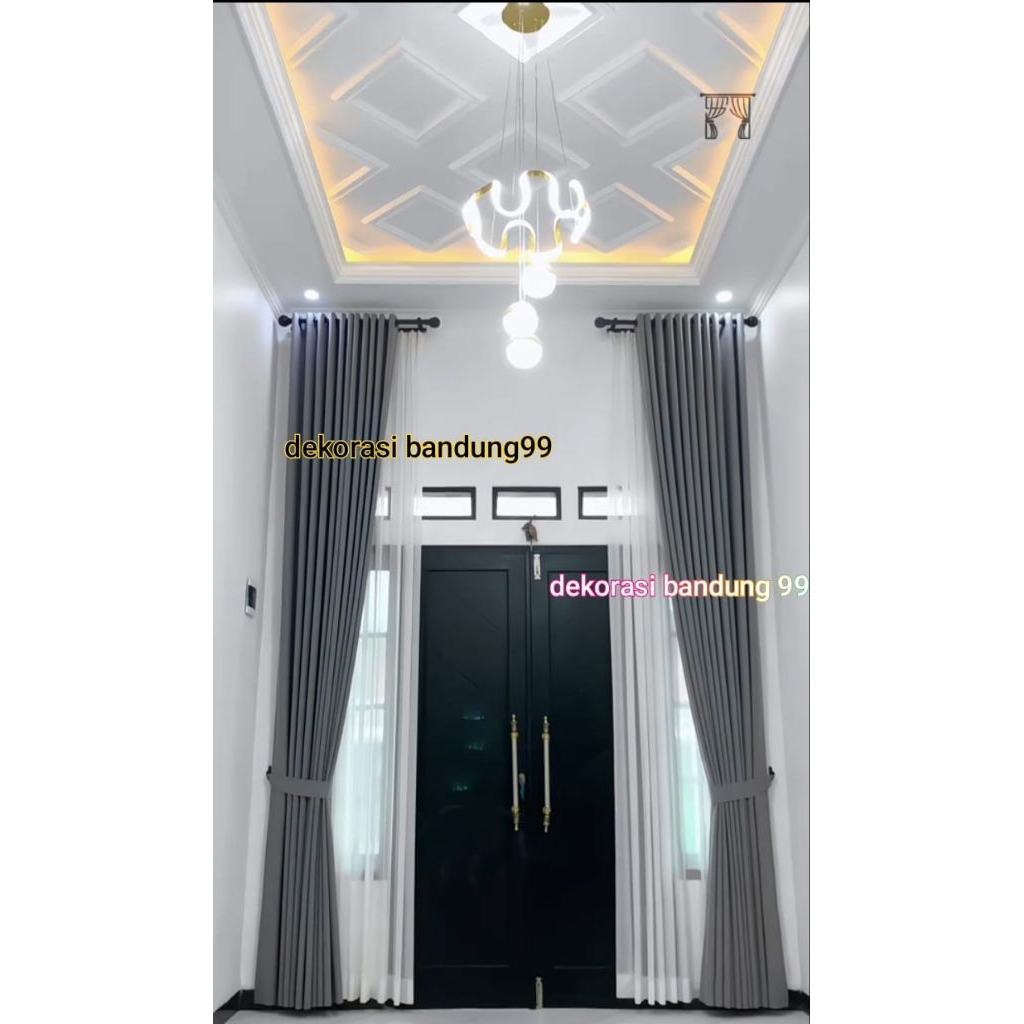 Gorden Jendela Panjang 4 Meter Hordeng Tinggi 3 Meter Tirai Jendela Kamar Ruang Tamu Kaca Hotel