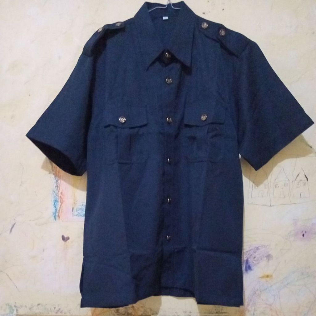 setelan safari panjang pendek panjang panjang kancing garuda navy security, paspampres