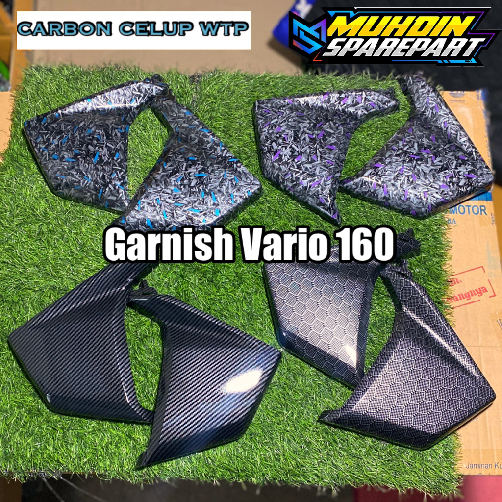 Garnish Garnis Sambungan sayap depan Vario 160 Abs Cbs K2S 2023/2024/2025 Carbon Celup Wtp Forged