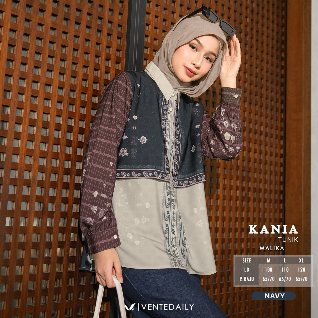 [Vican] Ventedaily - Kania Tunik Atasan Wanita Kekinian Jumbo Elegan Mewah Terbaru