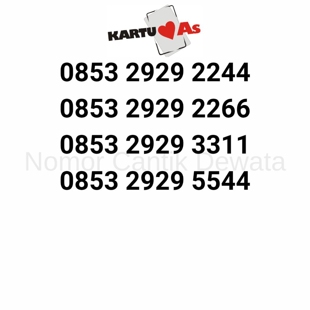 Nomor Cantik Kartu AS Perdana Telkomsel Nomer Cantik Seri 2929 aabb