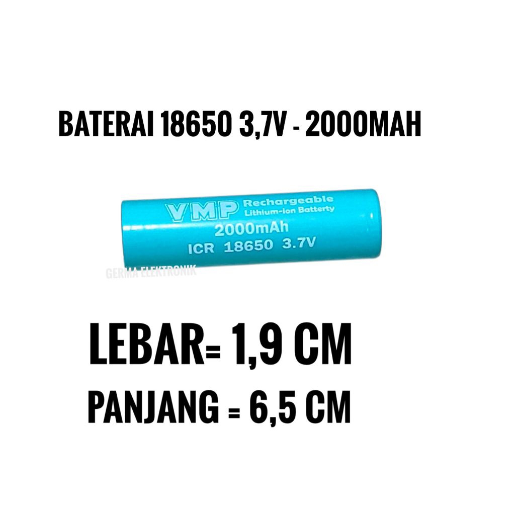 Baterai 18650 3,7v 2000MAH baterai 3,7v 2000MAH