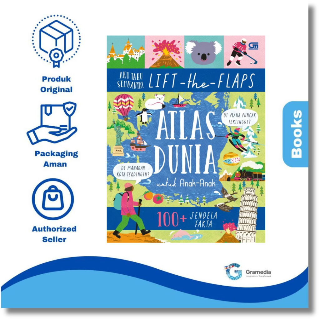 Gramedia Palembang - Aku Tahu Semuanya: Lift The Flaps: Atlas Dunia untuk Anak-anak