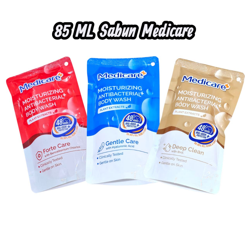 Sabun Mandi Cair Medicare 85 Ml Body Wash Kemasan Pouch Travel