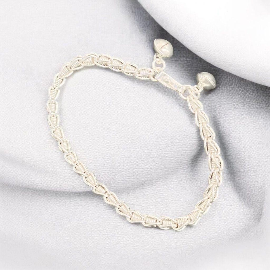 Gelang Perak Asli 999 Model Lilit Pir Untuk Remaja Dan Dewasa - Silver ORI Murni