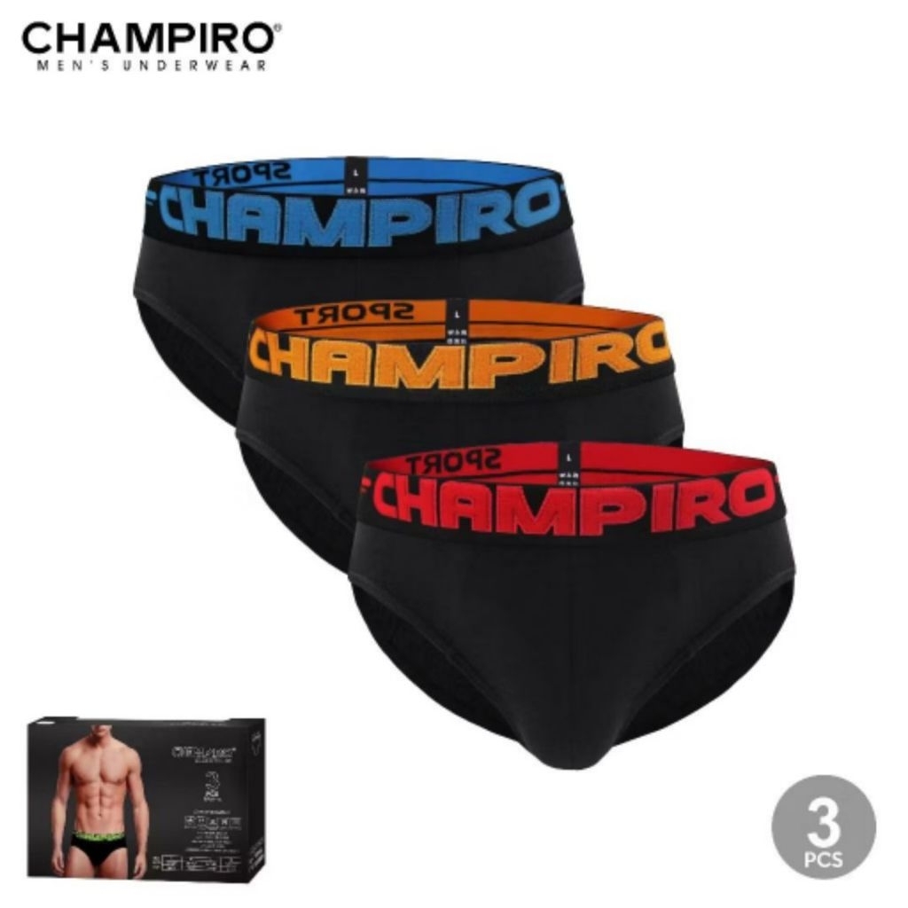 [ 3pcs ] CD Champiro 0339-C | Celana Dalam Champiro Karet Boxer | Cd Pria Champiro Sport