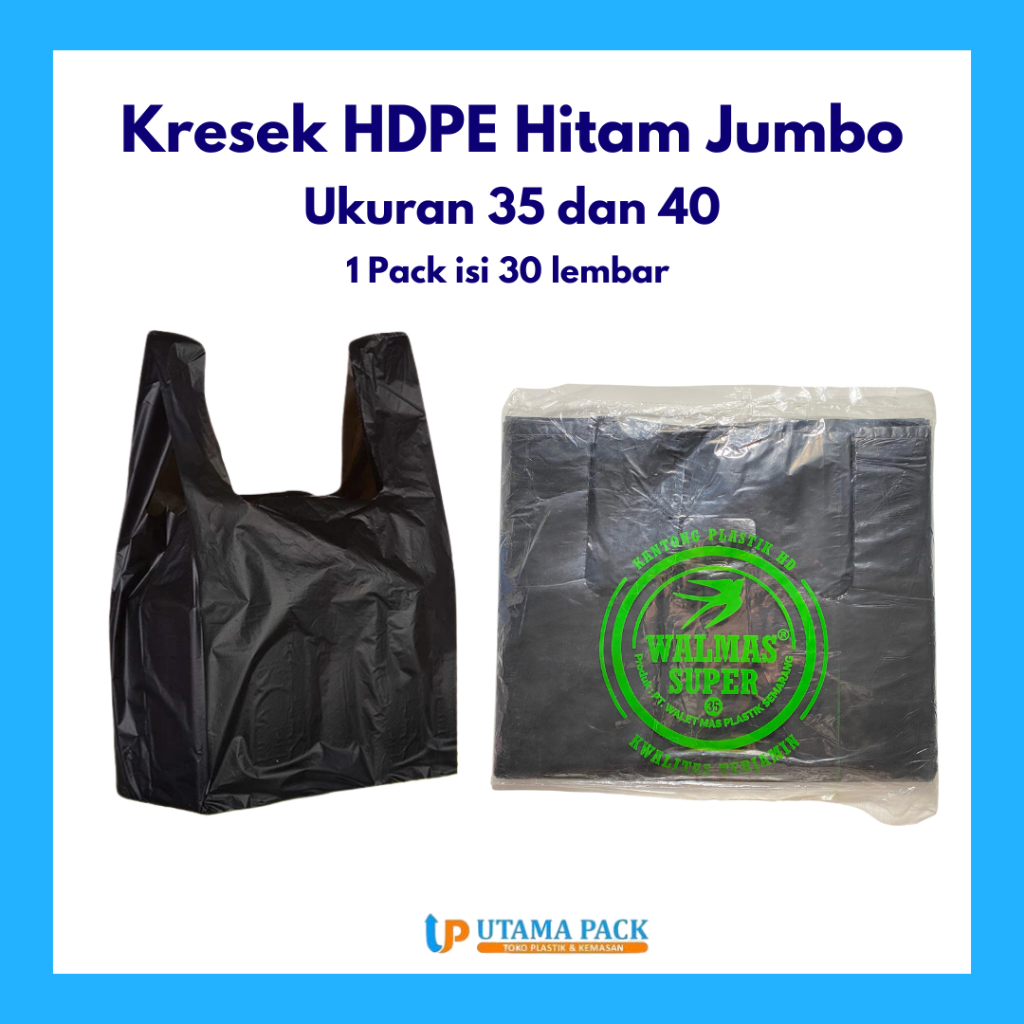 Kantong Plastik Kresek Hitam Tebal Ukuran 35 40 HDPE Packing Jumbo