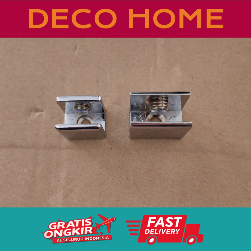 AMBALAN JEPIT KACA PETAK. PENJEPIT KACA KOTAK 10MM DAN 12MM