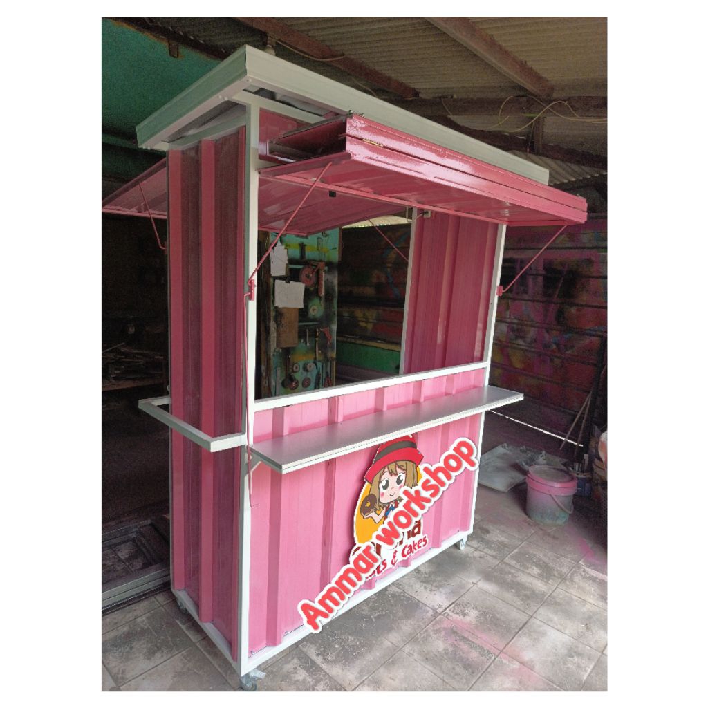 booth container model jendela lipat