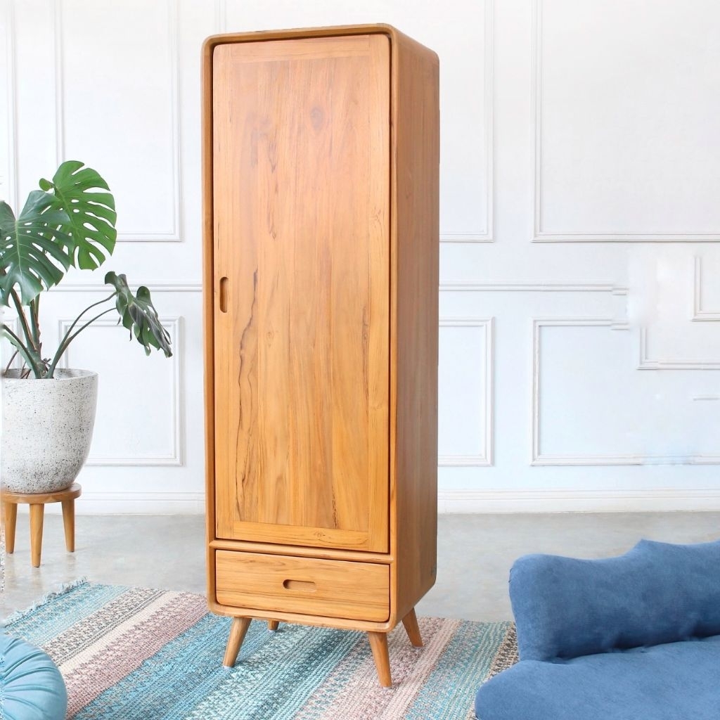Lemari baju lemari pakaian minimalis modern kayu jati