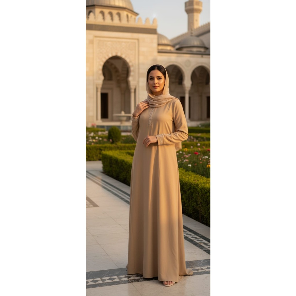 COD READY Gamis Hitam Abaya Arab Jet Black Saudi – Model Terbaru 2025 Busui