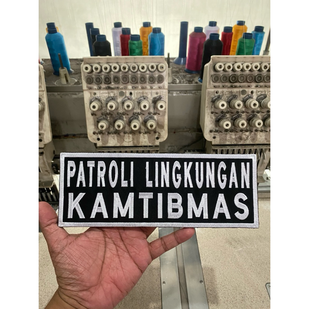 Bordir Custom Tulisan Ukuran Punggung + Perekat / Velcro