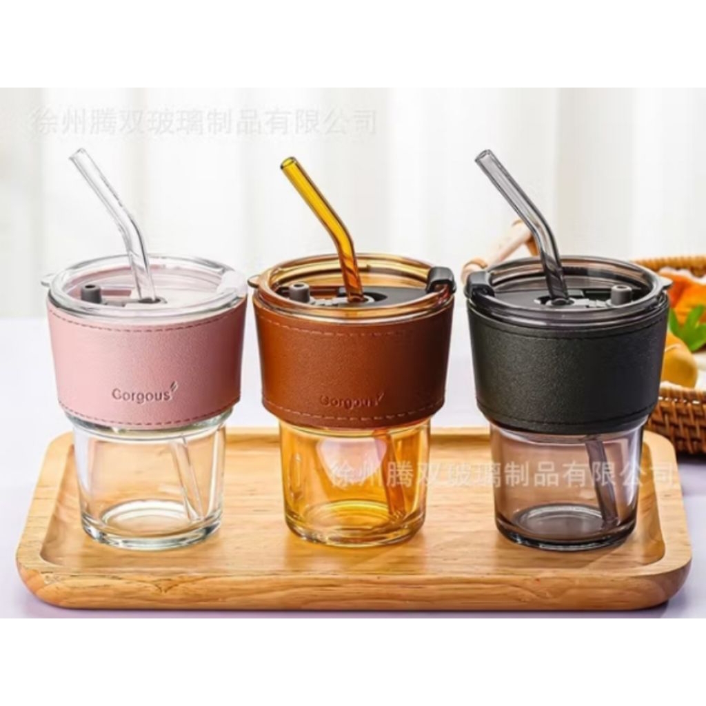 Tumbler Gelas Kaca Aesthetic Gorgeous 400ml