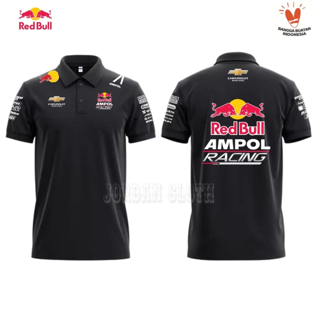 Polo shirt Tshirt Kaos Kerah Team Redbull Ampol Racing