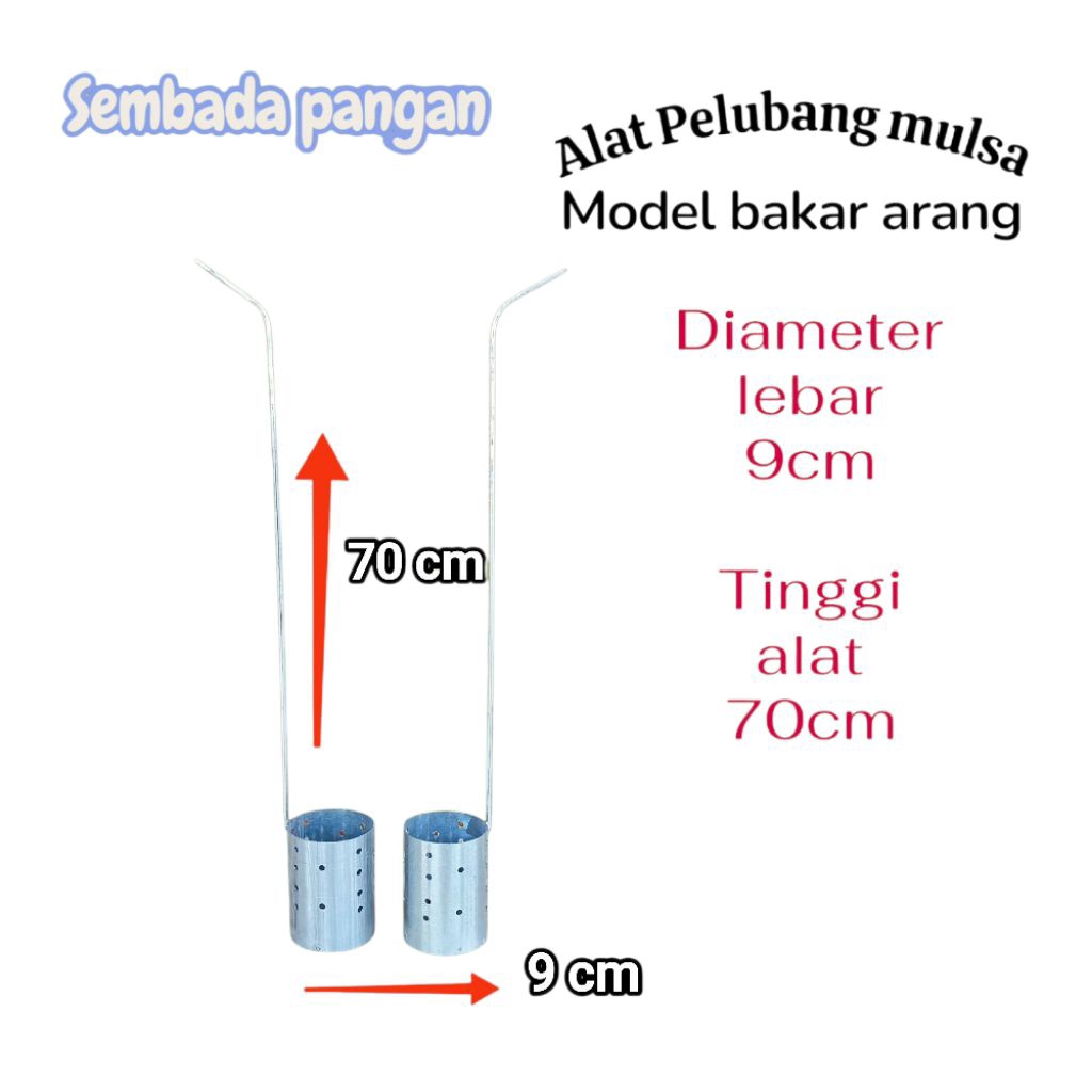 Alat pelubang mulsa/ pembolong plastik mulsa diameter 9cm model bakar arang