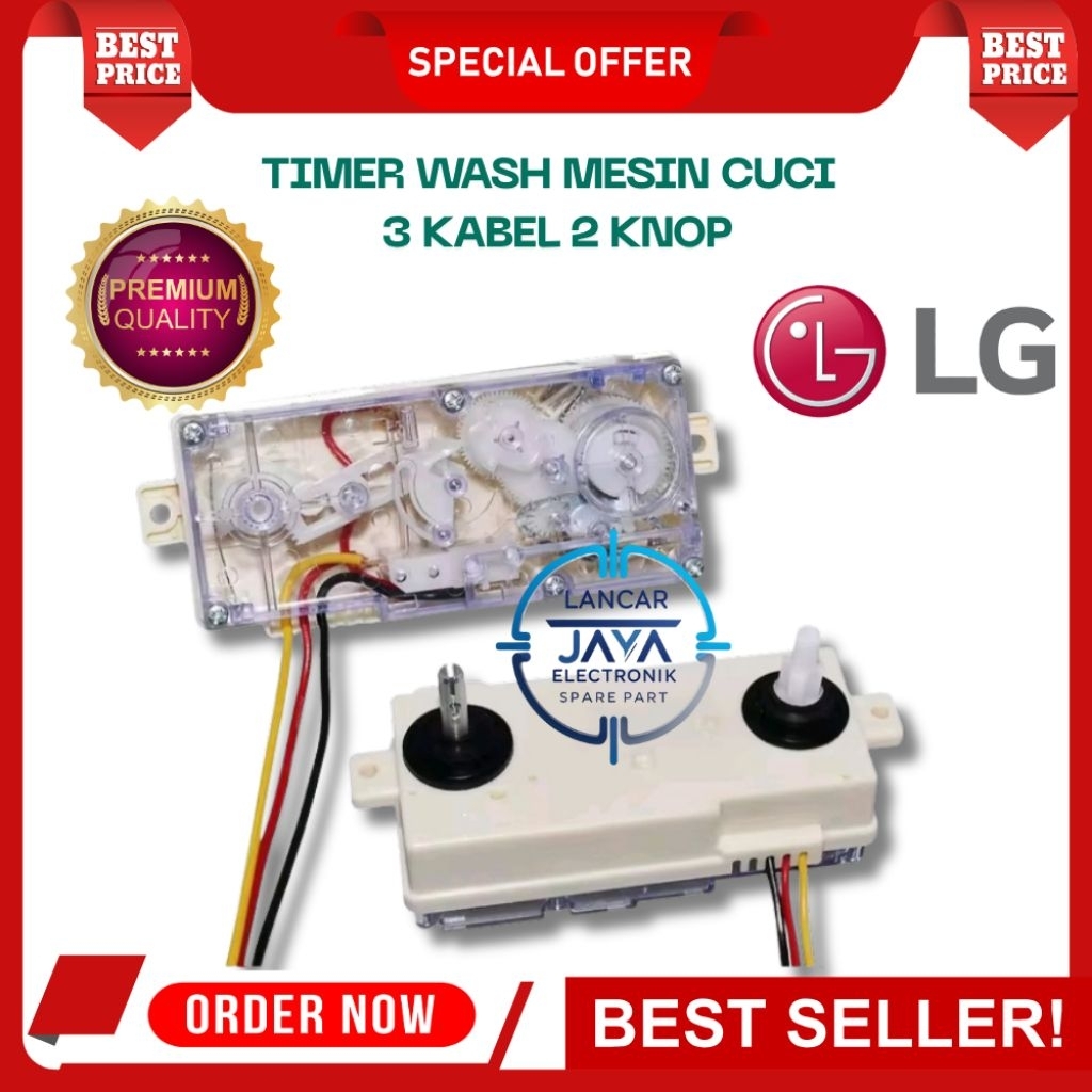 Timer Wash Mesin Cuci LG 3 Kabel 2 Knop – Sparepart Mesin Cuci 2 Tabung