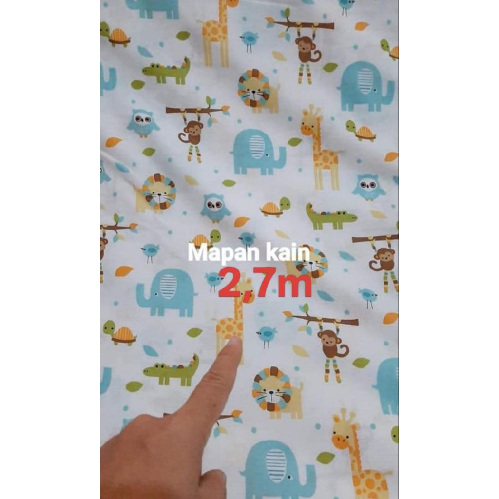 kain sprei katun halus meteran  motif astronot ,koala,animal putih LIMITED EDITION( CHAT SEBELUM ORD