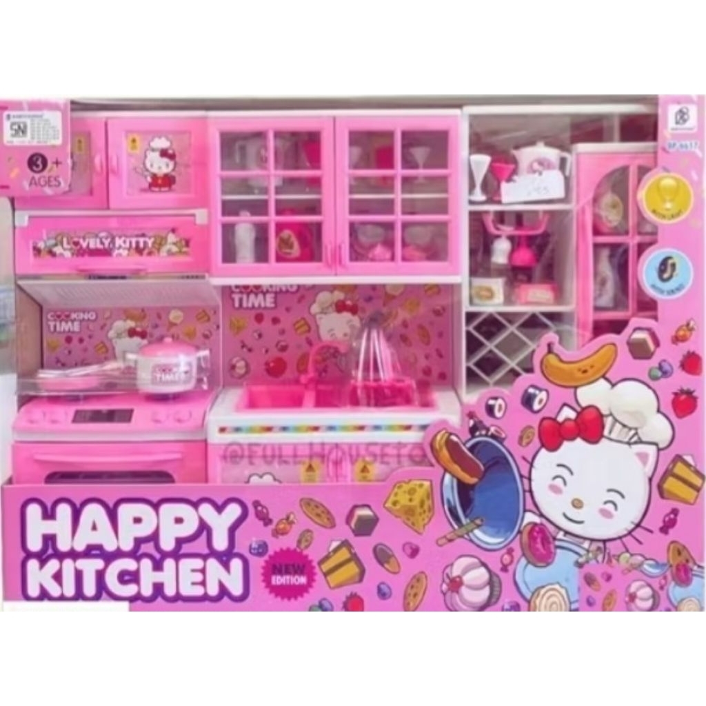 MAINAN HAPPY KITCHEN SET ANAK DAPUR LEMARI OVEN MASAK MASAKAN ADA SUARA