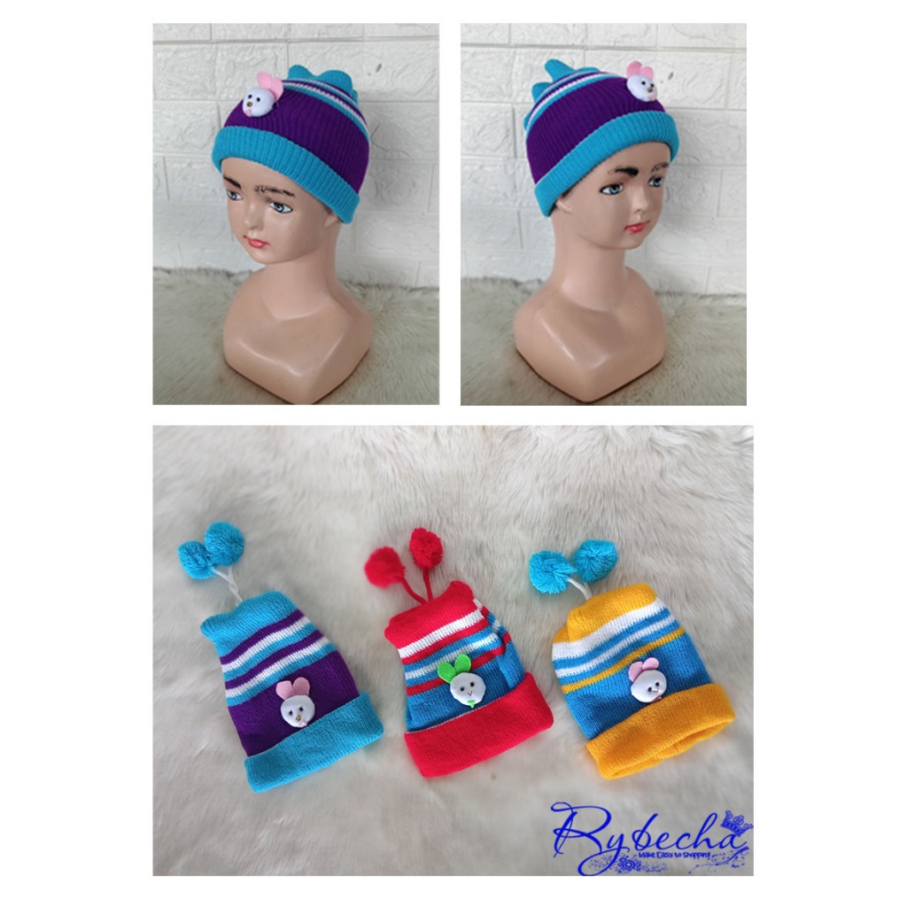 Kupluk Bayi Baru Lahir / Topi Bayi Rajut Lucu