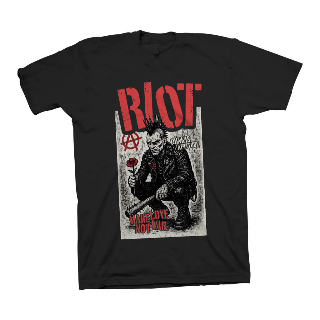 Tshirt PUNK // Punk Riot // Kaos Punk Pria // Kaos Hitam // Kaos Katun