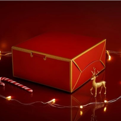 MIN 5box // Kotak Kue 22x22x10 / Box Merah Hijau Natal / Kotak Hampers Christmas Natal / Box lebaran