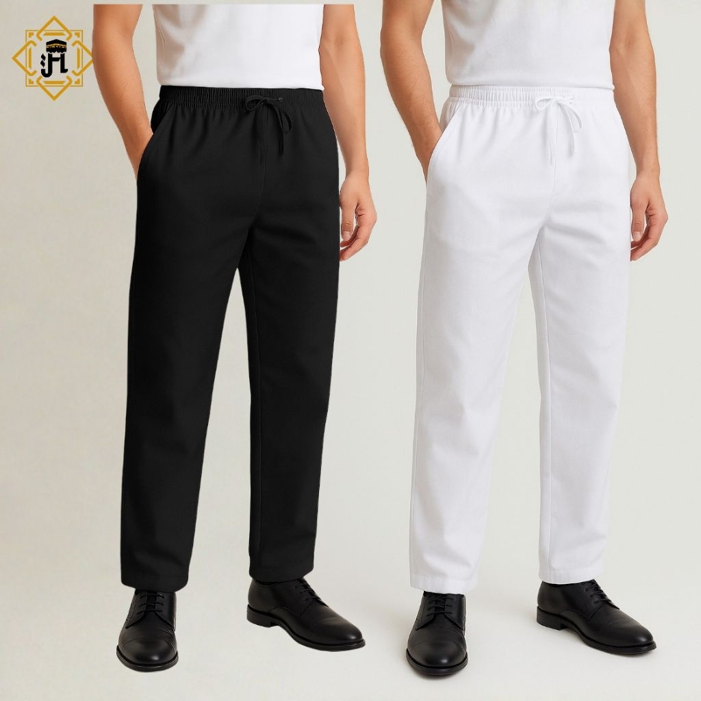 Celana Sirwal Daleman Gamis Pria Panjang Katun Adem – Warna Hitam & Putih