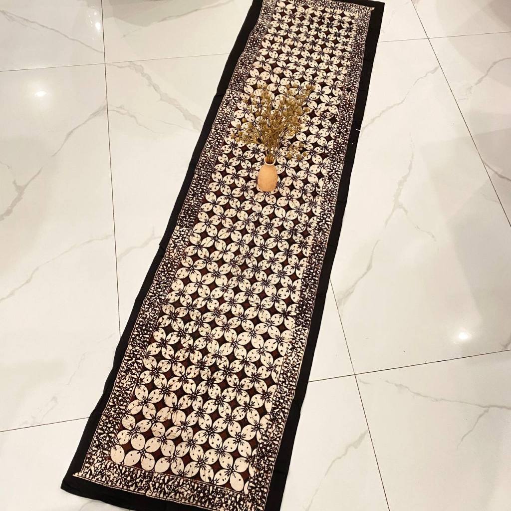 loper runner taplak meja tamu meja makan bahan katun batik cap pekalongan panjang 2 meter