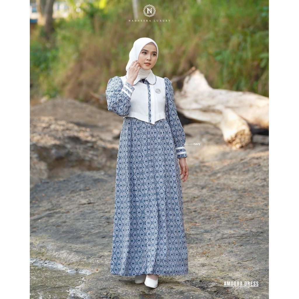 AMOORA DRESS BY NADHEERA LUXURY || Gamis nadheera || Gamis rayon || Gamis motif