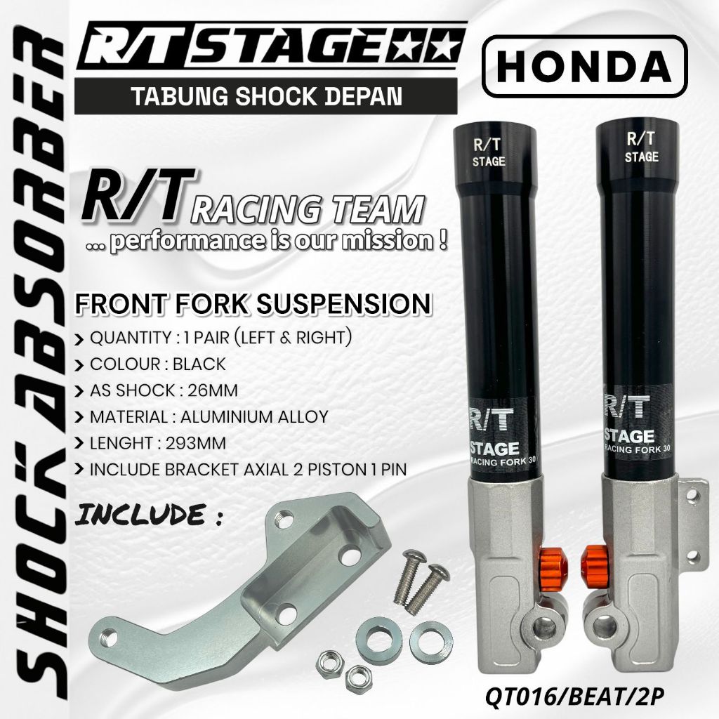 RT STAGE TABUNG SHOCK DEPAN RT 2P AXIAL MONOBLOK 4 P PLUS BREKET KALIPER  BEAT VARIO SCOOPY FREEGO M