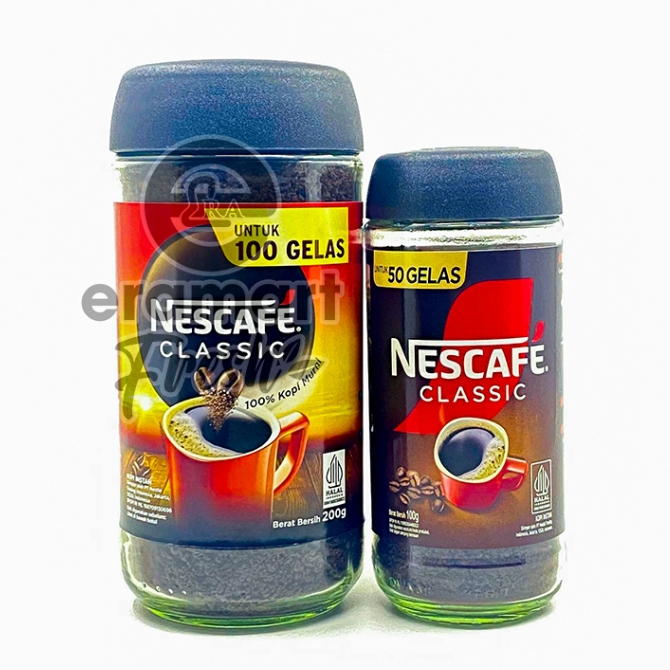 NESCAFE CLASSIC ASEAN JAR 200GR & 100 GR - KOPI BUBUK INSTANT KEMASAN TOPLES KACA / ERAMART