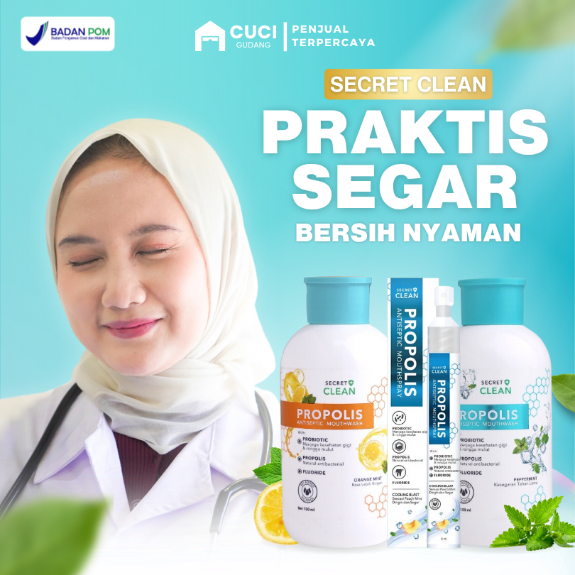 [ORIGINAL] Propolis Antiseptic Mouthwash - Propolis Obat Kumur Mouthwash Secret Clean Pembersih Pero