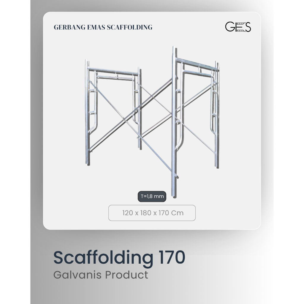 Scaffolding 1 Set GALVANIS Lengkap Tinggi 170 & 190 Tebal Aman Kokoh