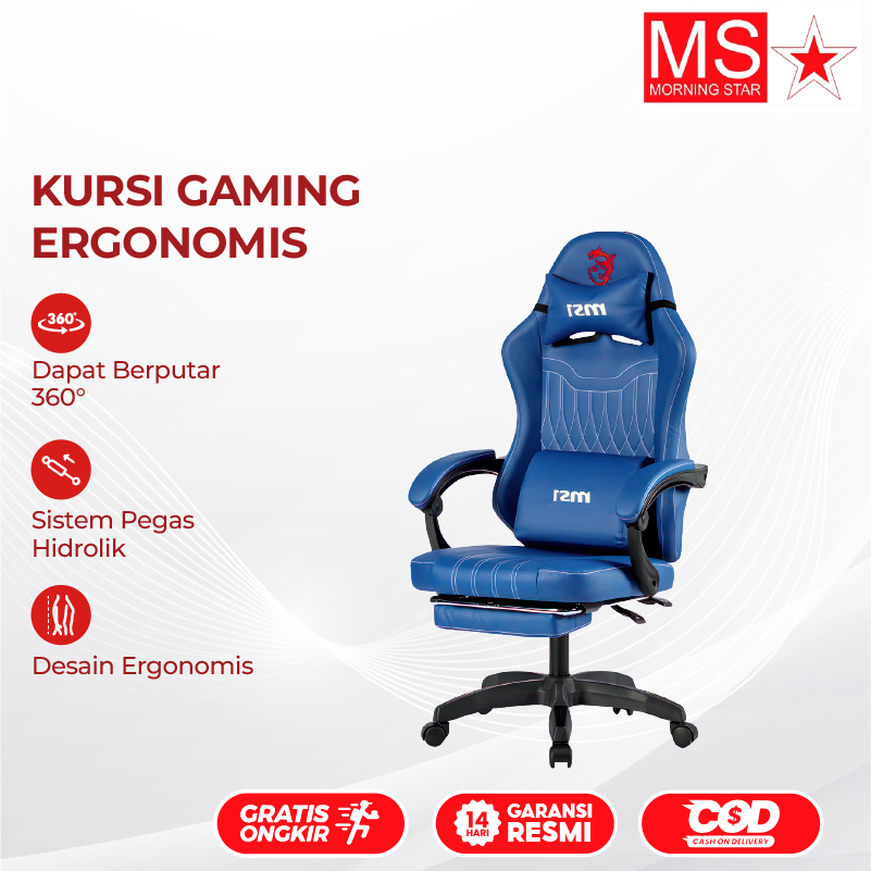 Morning Star Kursi Gaming Gamer Chair Kursi Kantor Kursi Kerja dengan Bantalan Busa