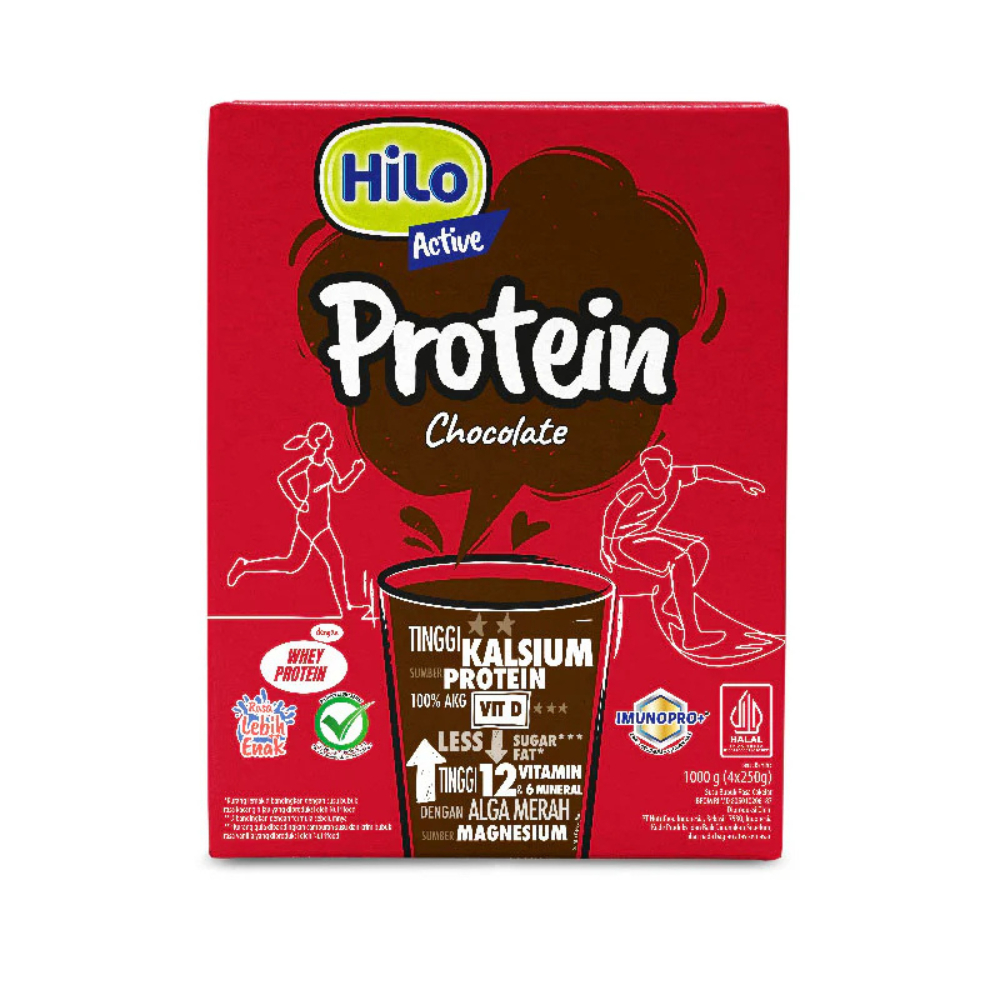 (Rusak Kemasan) HiLo Active Chocolate 1000g - Susu Dewasa Tinggi Kalsium Sumber Protein Mineral Orga