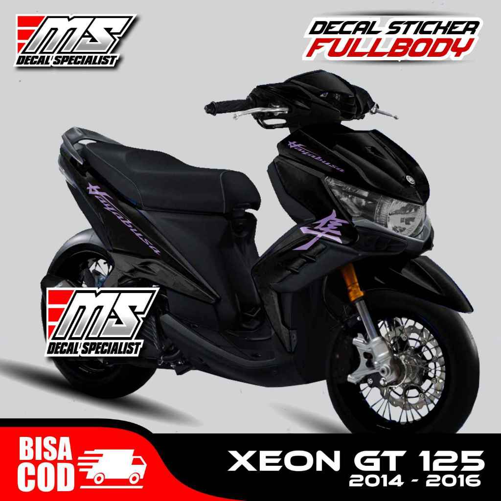 Decal stiker Xeon GT 125 full body stiker variasi motif Hayabusa hitam