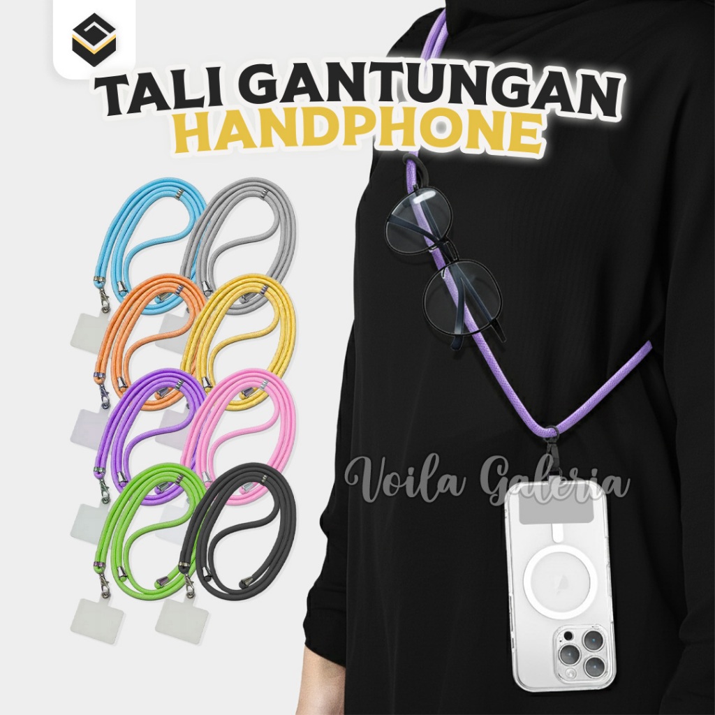 Tali Gantungan HP Praktis Gantung HP di Leher Adjustable Lanyard Phone Strap