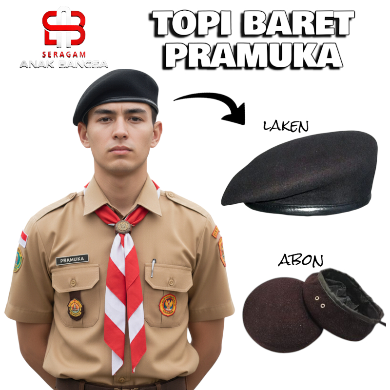 Topi Baret Pramuka Premium / Topi Baret Premium / Topi Pramuka Super Premium