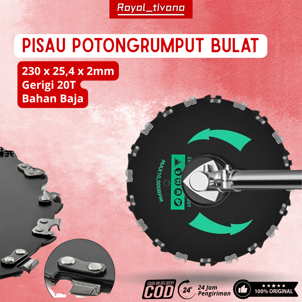 Pisau Mata Gergaji Chainsaw 20T Lawn Mower Saw Disc Mata Senso Mesin Potong Rumput Gendong 2Tak - 4T