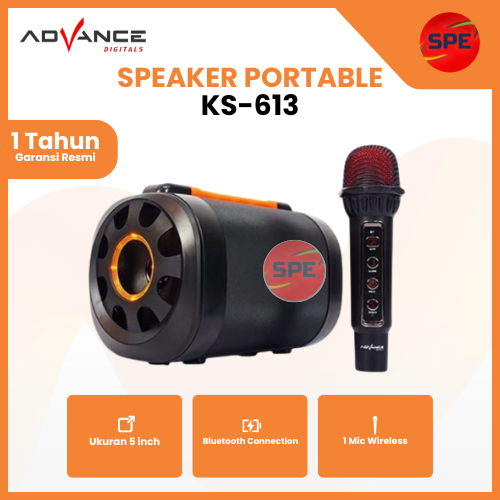 SPEAKER PORTABLE ADVANCE UKURAN 5 INCH KS-613 / KS613 GARANSI RESMI (MEDAN)