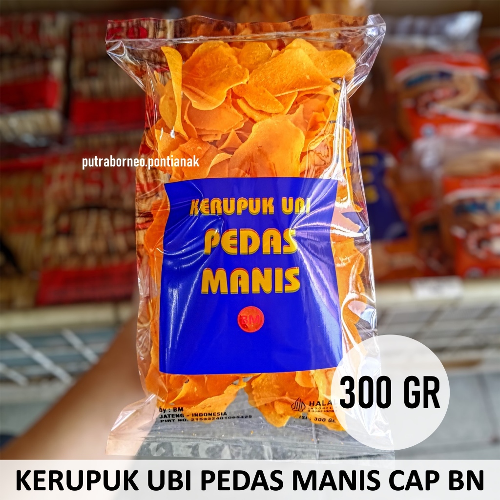 Kerupuk Ubi Pedas Manis BN 300 gr / Krupuk Eksa / Slondok Opak Singkong
