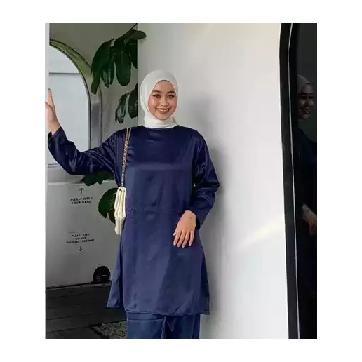 (COD) tunik atasan wanita inner satin polos