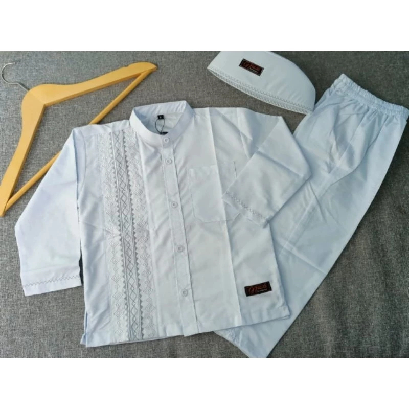 Koko Putih Anak || Setelan Baju Muslim Putih Anak Laki laki