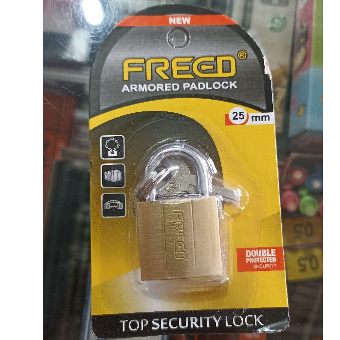 Gembok Kuning 25mm Freed/ Gembok Freed Kuning/ Gembok Kuning Freed