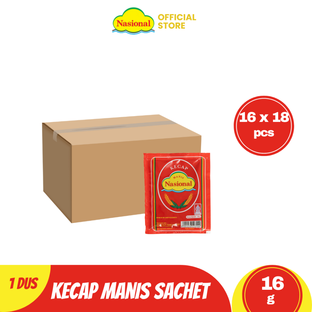 Nasional Kecap Manis Sachet Dus  - 16 x 18 pcs